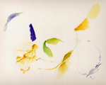 Painting Site-specific: 69° N / 27° O (Serie: NordNordOst), Berg hinter Utsjoki, Finnland, 29.06.2003, ca. 10.30 - 12.30, Aquarell, 30 × 40 cm, Foto, Text (15/36) von Kirsten Kötter