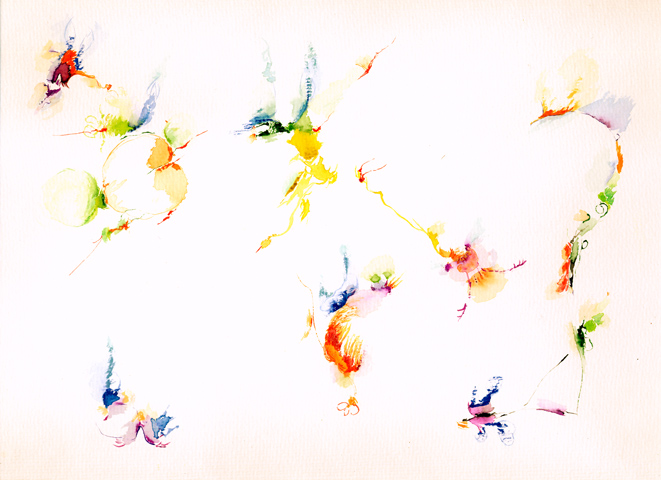 Kirsten Kötter: Site-specific painting, Malerei vor Ort, vor 2000 / 15.06.2003, Aquarell, 24 × 32 cm