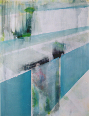 Kirsten K&ouml;tter: Verh&uuml;llung Blumen, 2010, &Ouml;l, Acryl auf Leinwand, 90 &times; 70 cm