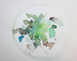 Site-specific Painting, Kirsten Kötter: Rund, 26.10.2013, Marie-Elisabeth-Lüders-Haus, Spree, Berlin, Aquarell, 24 x 32 cm, 53° N / 14° O