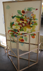 Site-specific Painting, 26.-28.6.2015, 48-Stunden-Neukölln, Albert-Schweitzer-Schule, von Kirsten Kötter