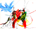 Painting Site-specific, Aquarell, 1991, von Kirsten Kötter