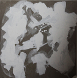 Kirsten Kötter: ohne Titel, Kreidegrund auf ungrundierter Leinwand, 2015, 50 x 50 cm Kirsten Kötter: ohne Titel, Kreidegrund auf ungrundierter Leinwand, 2015, 50 x 50 cm