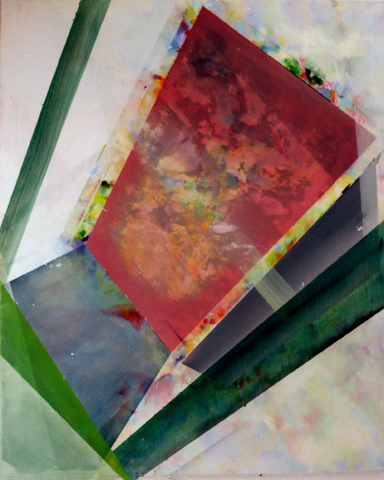 untitled (Room), 2007 / 2010, oil, acrylic, canvas, palimpsest (overpainting),
  90 × 70 cm (Kirsten Kötter) / ohne Titel (Zimmer), Palimpsest (Übermalung)