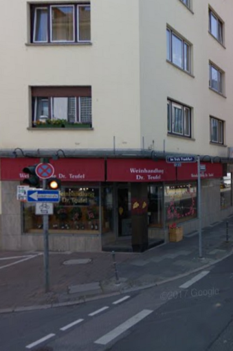 Frankfurt a. M., Im Trutz 51 / Grüneburgweg, 2008, Weinhandlung Dr. Teufel, Quelle: Google Streetview