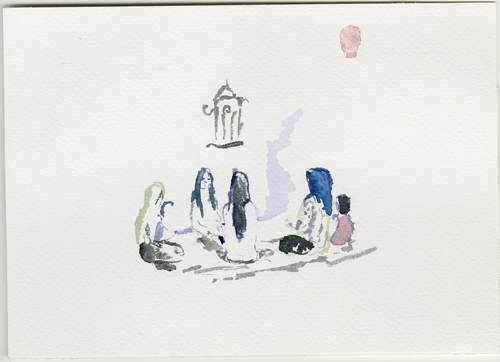 2015-06-13_52-4666_13-3833_sehitlik-moschee_sketch-frauen-familientag, sketch, 17 × 24 cm (Kirsten Kötter)