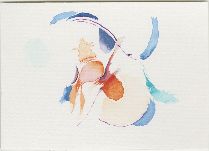 2003-02_rot-blau, watercolour, 12 × 17 cm (Kirsten Kötter)