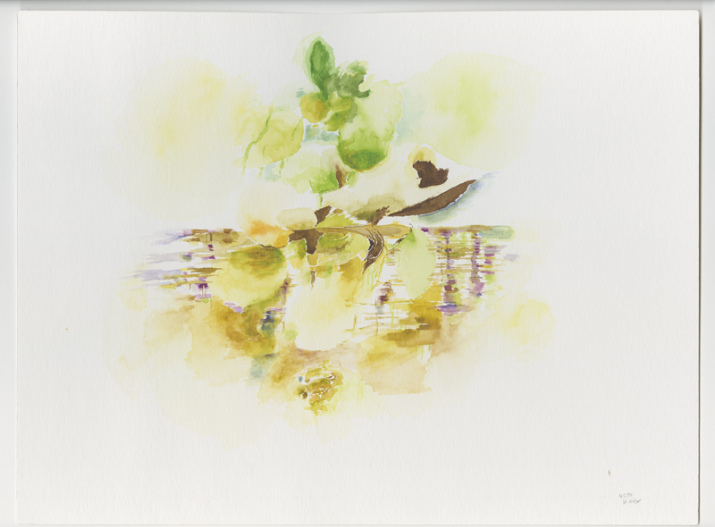 Kirsten Kötter: Site-specific research Ludwig-Erhard-Anlage, Frankfurt am Main, 04.05.2004,
  watercolour 30 x 40 cm