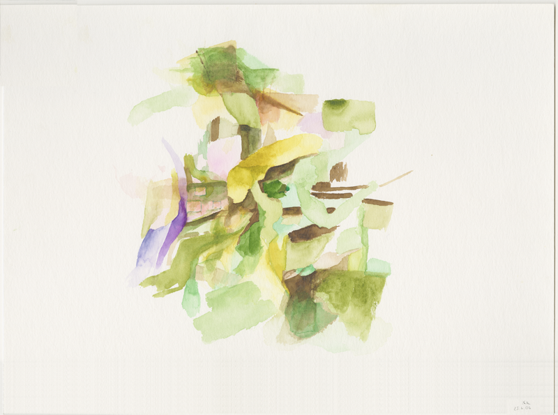 Kirsten Kötter: Site-specific research Griechische Kapelle Grüneburgpark, Frankfurt am Main, 25.06.2004,
  watercolour 30 x 40 cm