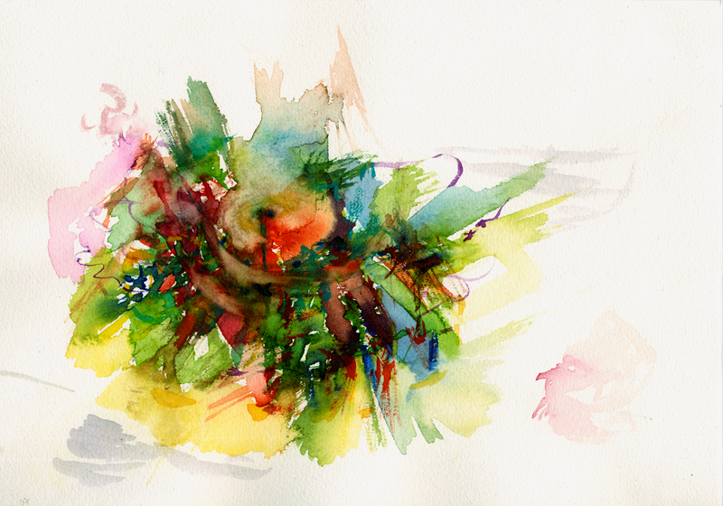 2007-12-31_basis_247, studio, Frankfurt a. M., watercolour, 17 × 24 cm (Kirsten Kötter)