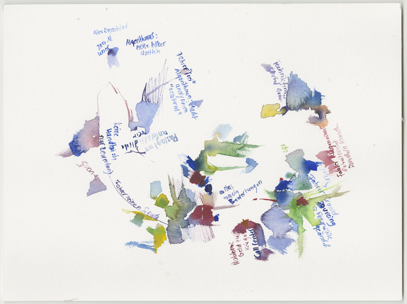 kirsten-koetter_2019-05-07_rp_st1_13-00_14-00_alex-rosenblatt_algorithmus-boss,
watercolour, 24 × 32 cm (Kirsten Kötter)