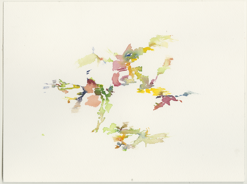 Meadow, Trees, Autumn 2020-10-28_roter-weg-wiese-allee, watercolour, 24 × 32 cm (Kirsten Kötter)